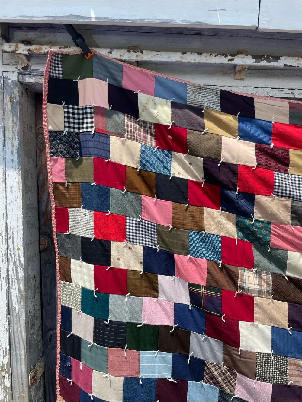 Vintage 1940s Handmade Wool Quilt